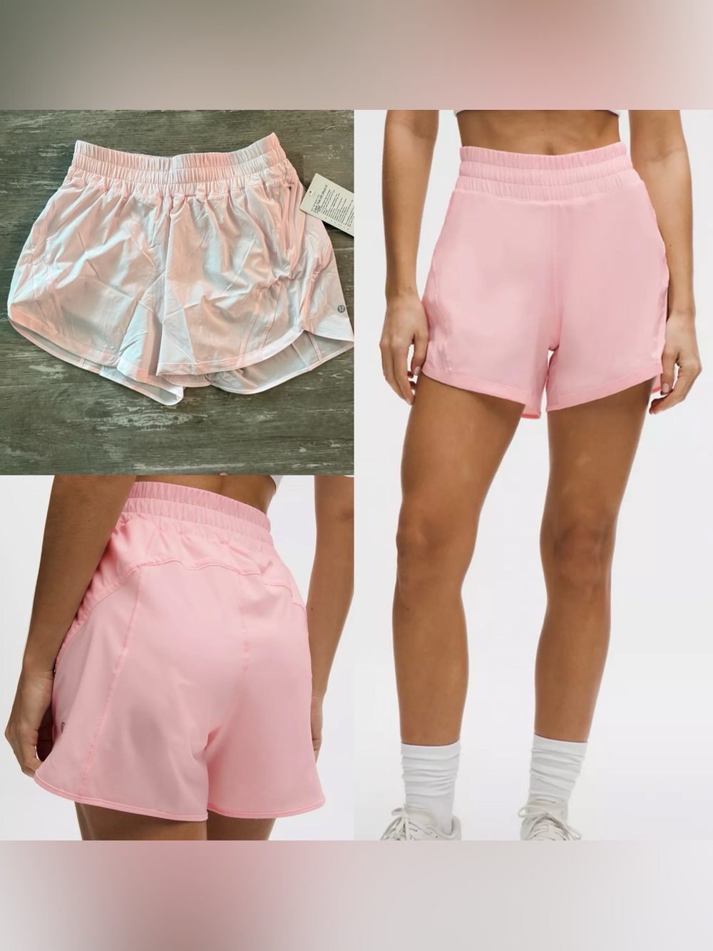 Lululemon Track That High-Rise Lined Short 5" Pearl Pink NEW Women’s 10 running